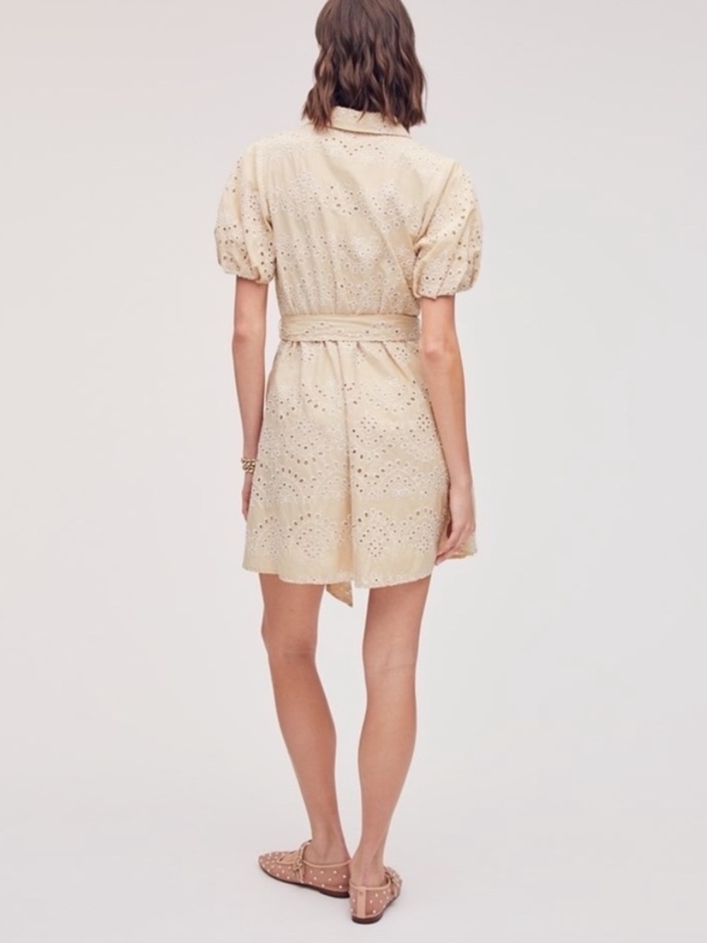 Sam Edelman Mini Puff Sleeve Eyelet Dress - Picture 2 of 6